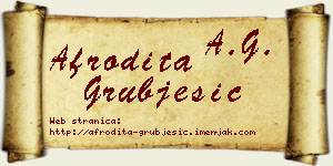 Afrodita Grubješić vizit kartica